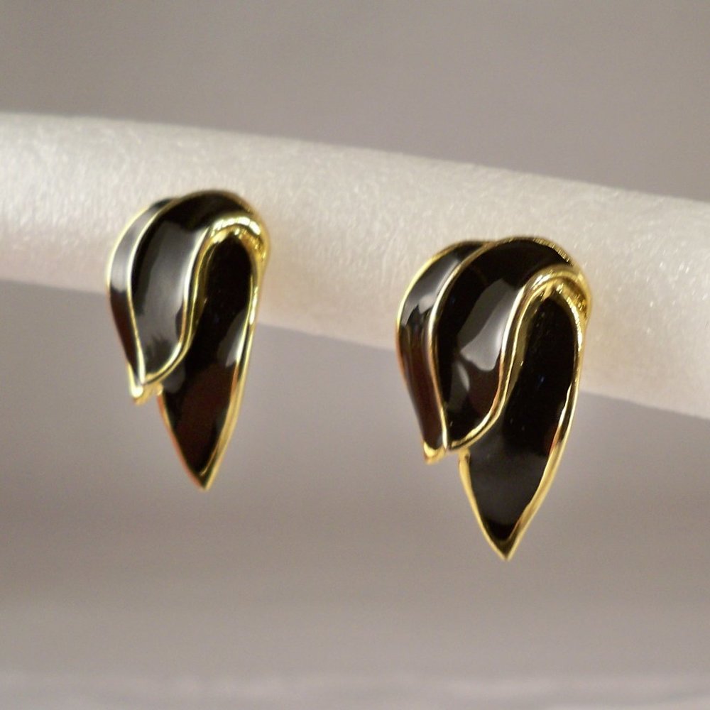 New Leaf Black Gold Earrings